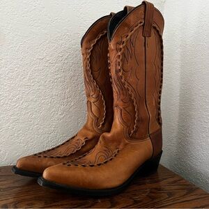 Vintage Dan Post Phoenix DP 26644 Brown Leather Cowboy Men's Western Boots